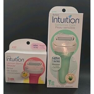 Schick Intuition Razor Refills Bundle Lemon Berry 3 + Sensitive Care 1‎ (4 Ct)